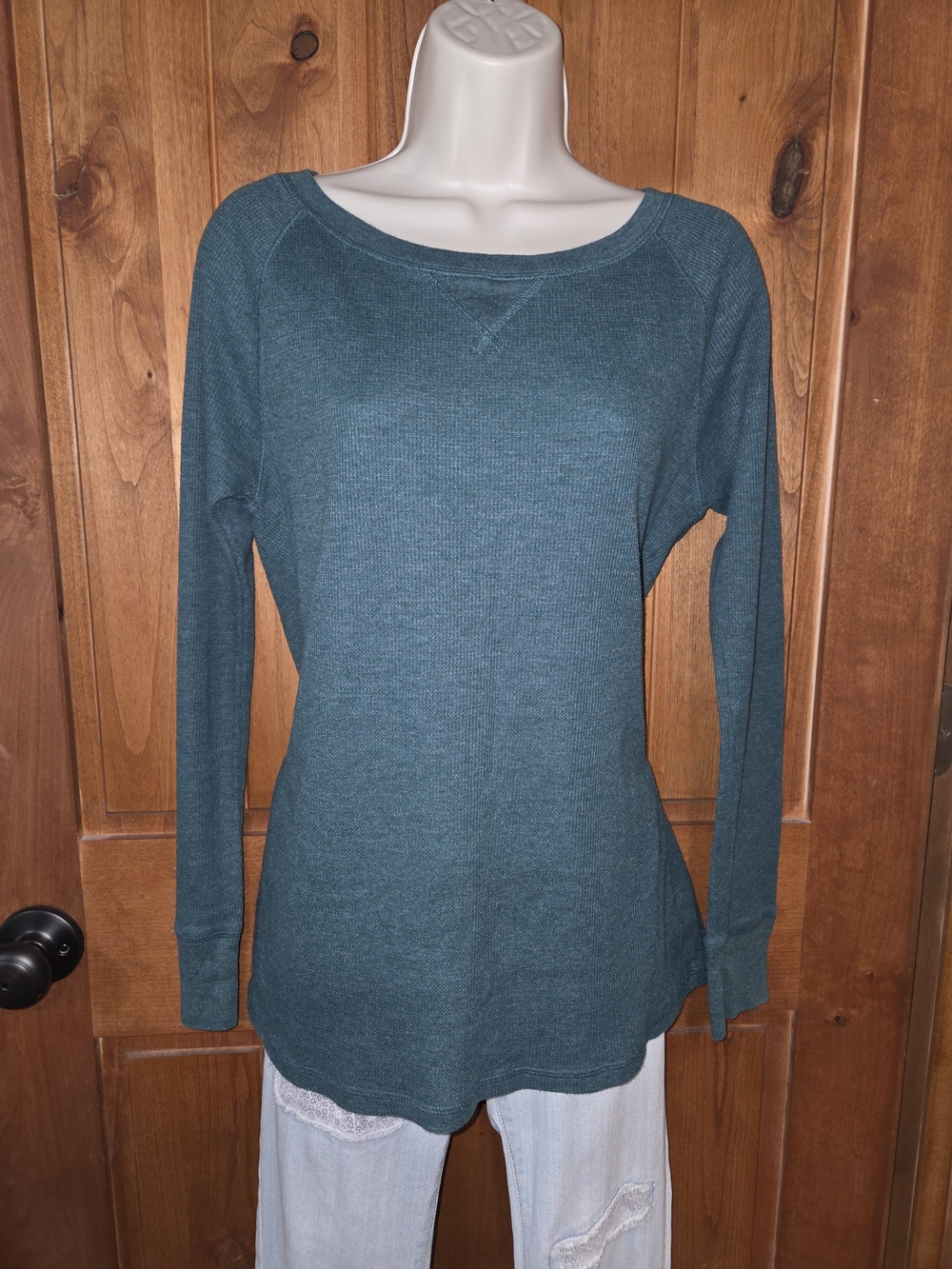 Old Navy Teal Long Sleeve Scoop Neck Top